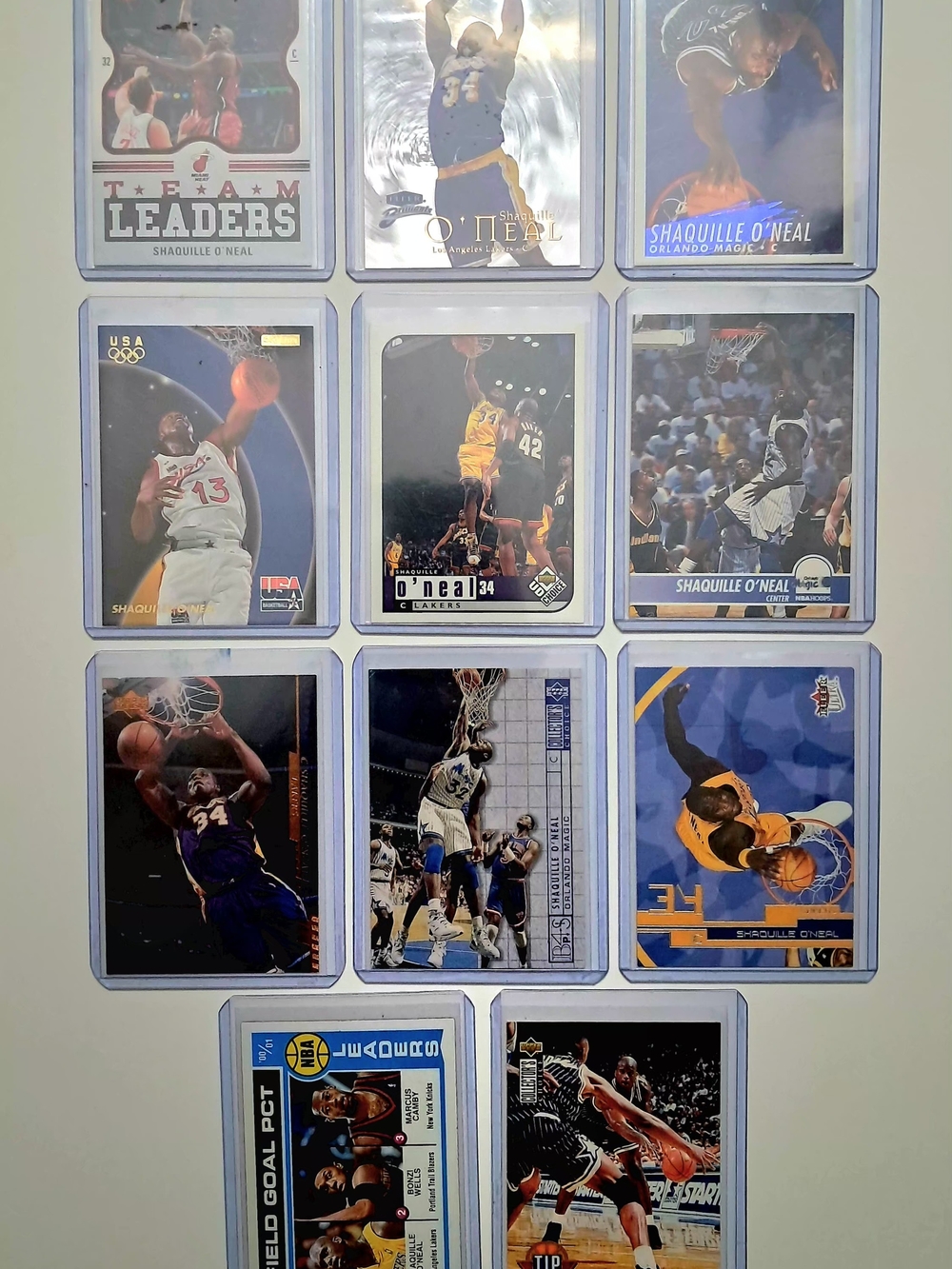 Shaquille O'neal NBA Basketball Card Lot Of 11